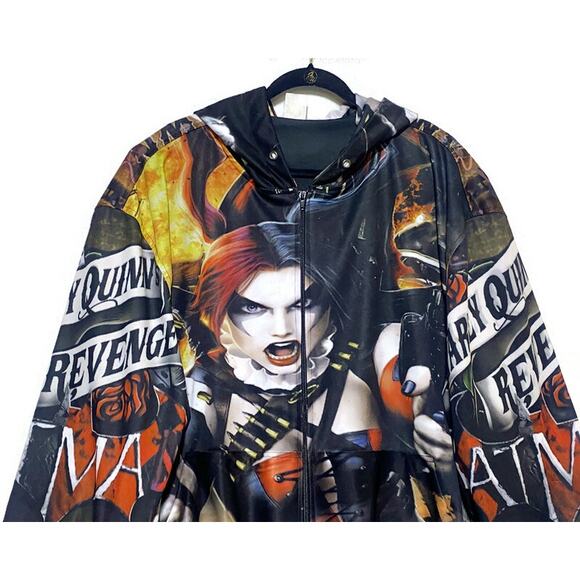 Harley Quinn's Revenge Zip Up Graphic Hoodie Men's Size 3XL Print Out Shop - Picture 8 of 8